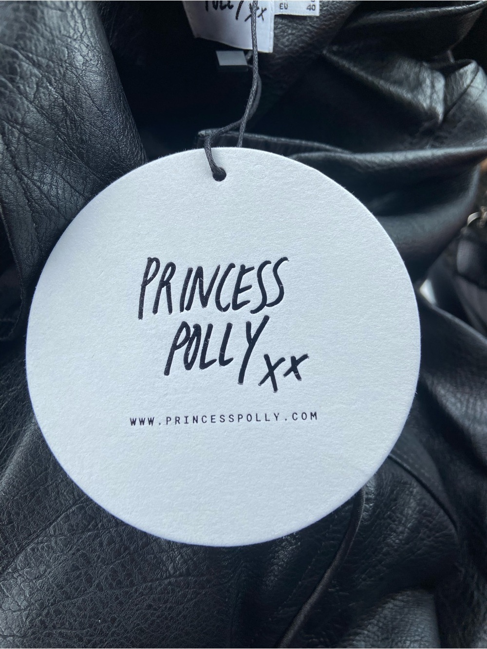 NWT - PRINCESS POLLY GOLDSMITH FAUX LEATHER BOMBER JACKET BLACK US 8 / AU 12 - Picture 4 of 6